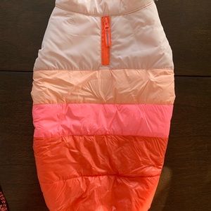 Orange Boots & Barkley dog puffer vest